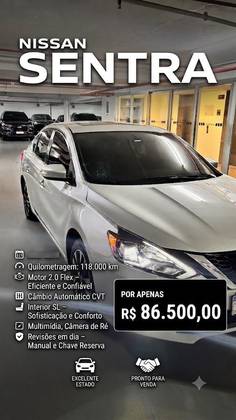 NISSAN SENTRA 2.0 SL 16V FLEXSTART 4P AUTOMÁTICO NISSAN SENTRA 2.0 SL 16V FLEXSTART 4P AUTOMÁTICO